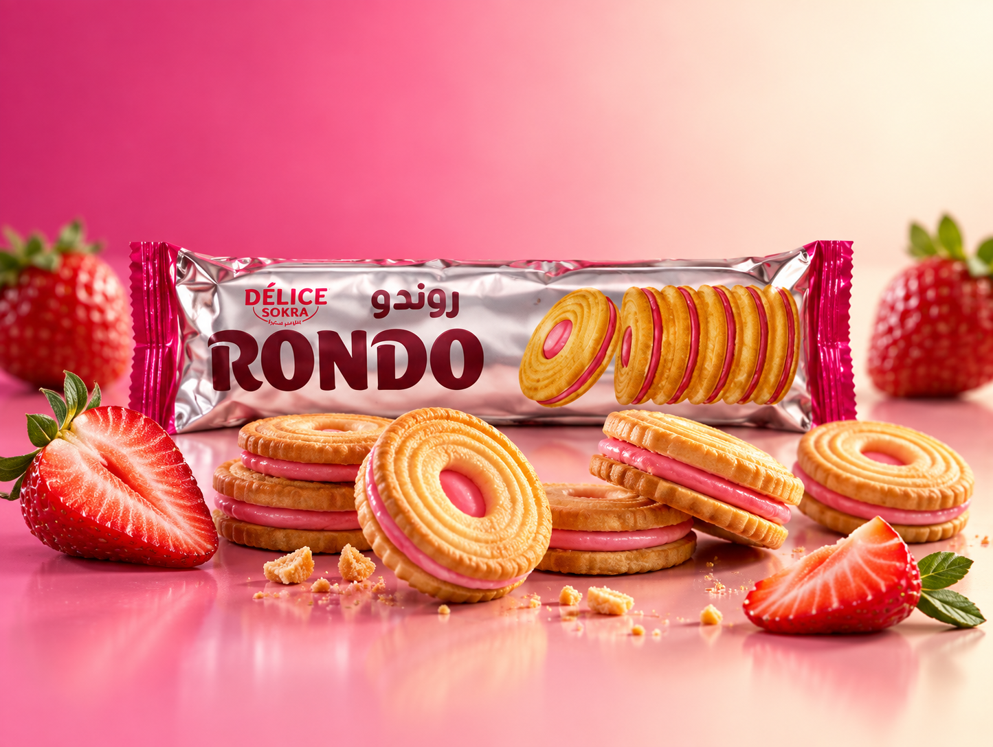بسكويت RONDO بالفراولة